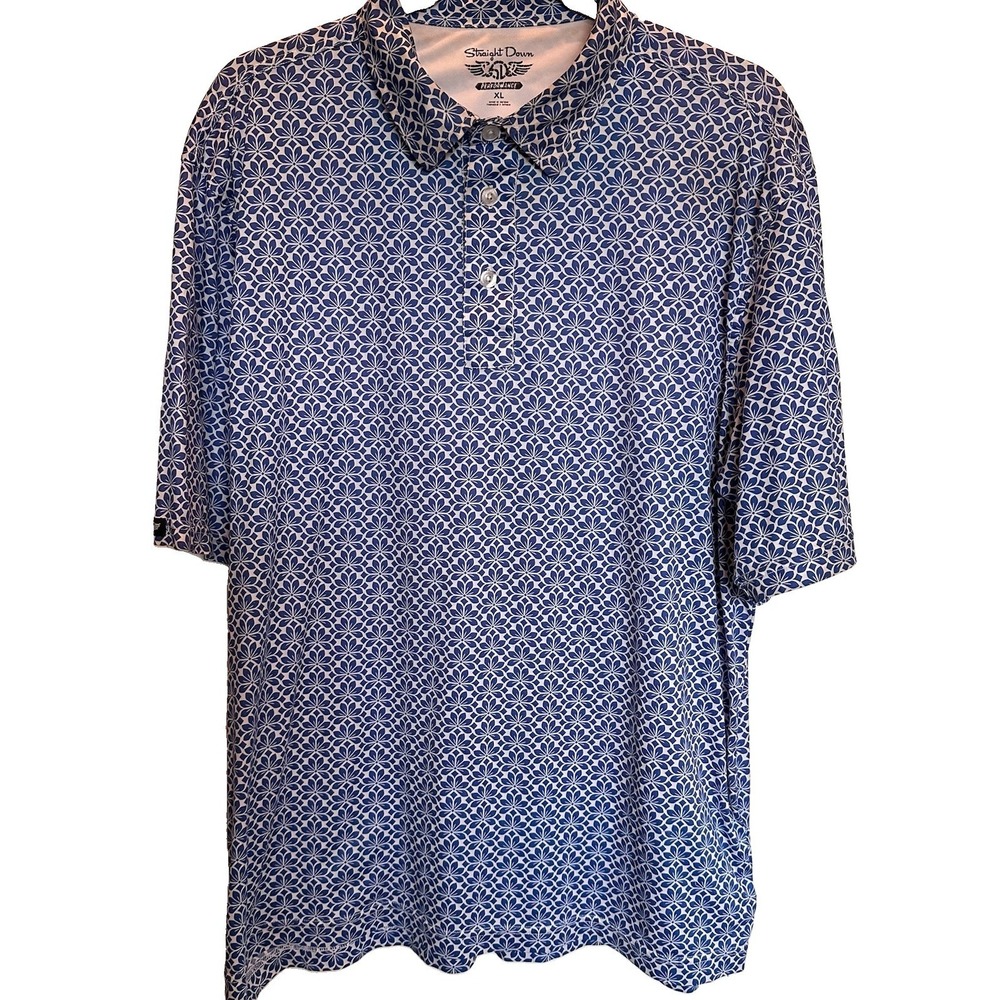 Straight Performance Golf Polo Mens  XL Blue Shirt  Lightweight